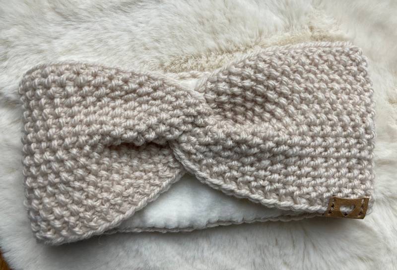 Handgestricktes Stirnband Damen Mit Fleece von YunaStrickwaren