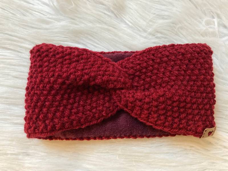Handgestricktes Stirnband Damen Mit Fleece von YunaStrickwaren