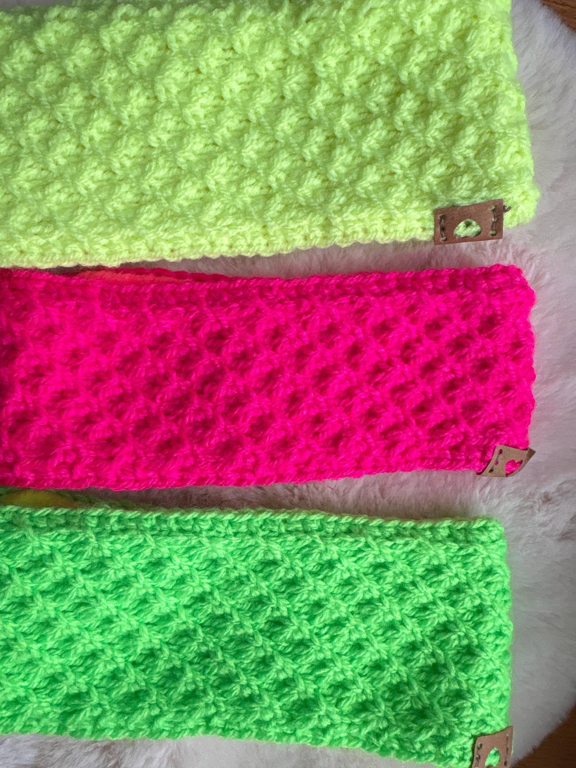 stirnband Kinder Mit Fleece, Neon von YunaStrickwaren