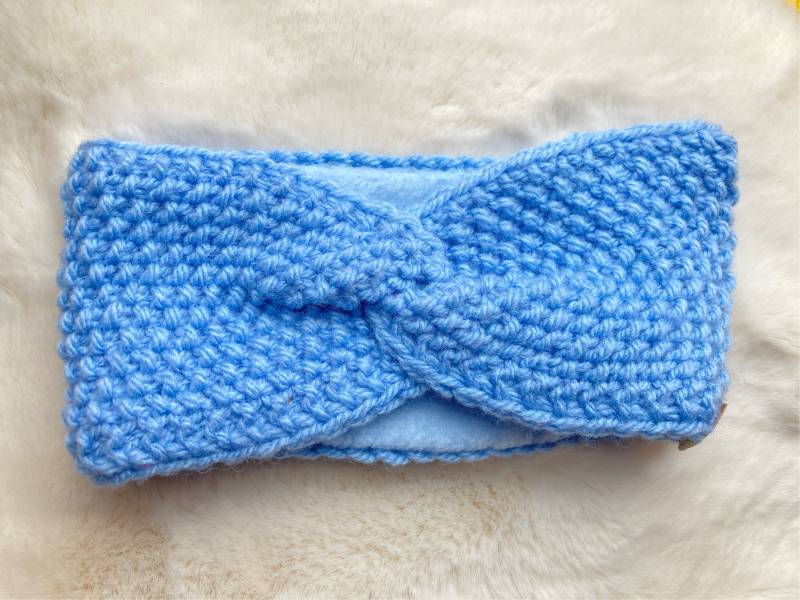 stirnband Mädchen Mit Twist Und Fleece von YunaStrickwaren