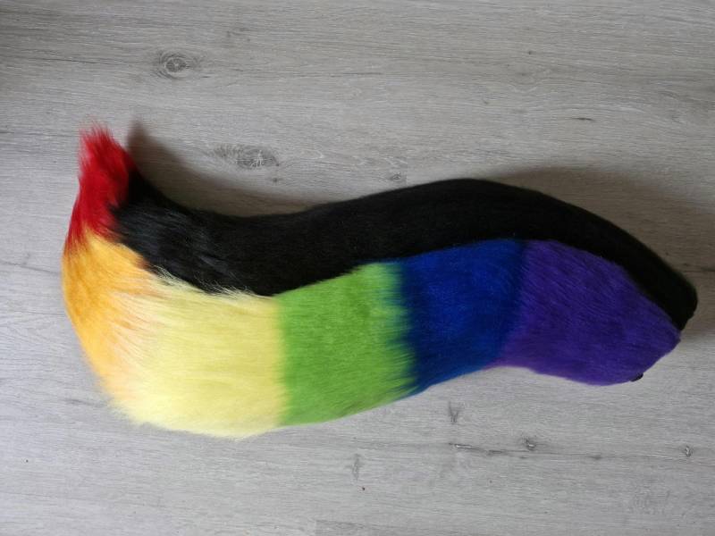 Rainbow Fursuit Canine Tail von YunasCreativeCorner