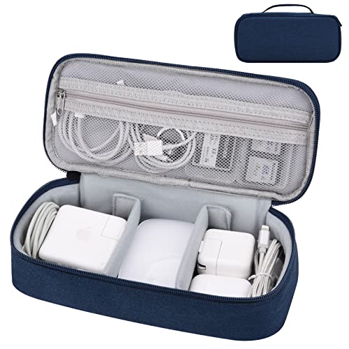 Yundoor Elektronik-Organizer, Reisetasche, Tragetasche für Reiseutensilien, für Kabel, Ladekabel, externe Festplatte, tragbare Powerbank (Marineblau) von Yundoor