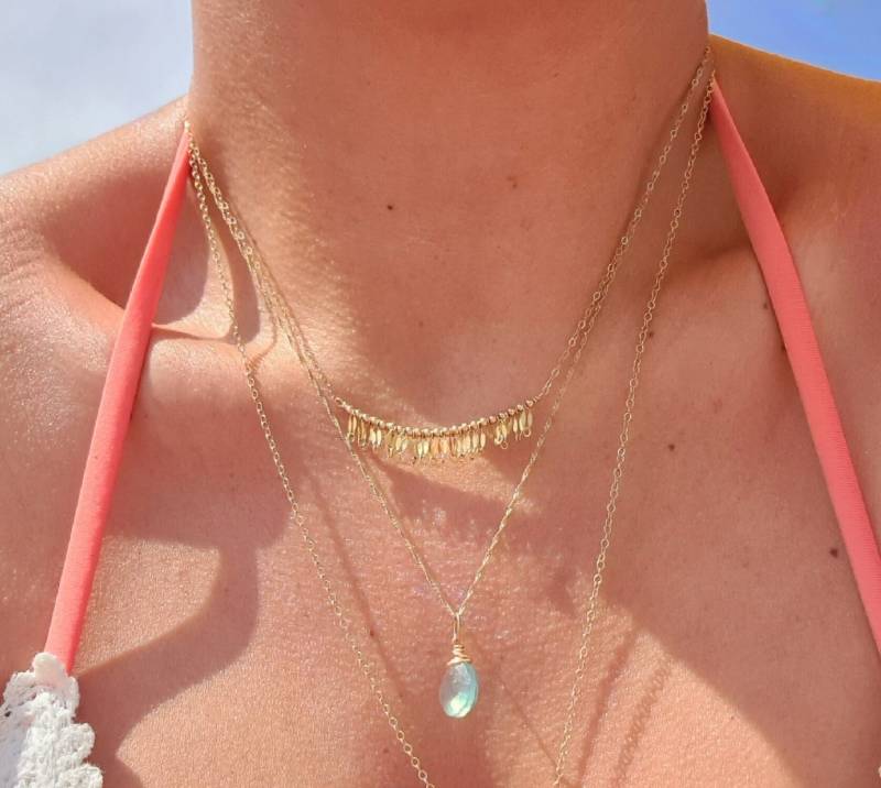 Boho Dancing Row Chain Goldfilled Waterproof Summer Beach Hippie von YuniqaShop