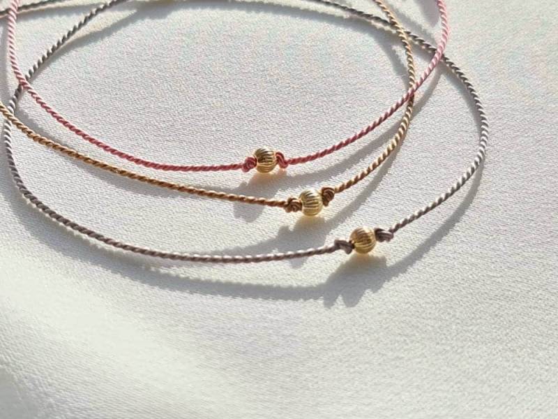Bracelet Silk 14K Goldfilled Talisman Lucky Charm Friendship Bands Yoga Christmas Gift Mother's Day von YuniqaShop