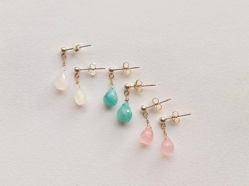 Earrings Drop Gemstones Gold Silver von YuniqaShop