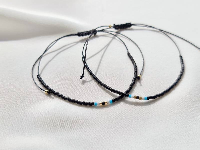 Einreihiges Miyuki Nazar Armband "Sergio" Freundschaftsarmband Anklet Sommer Strand Evil Eye Böser Blick von YuniqaShop