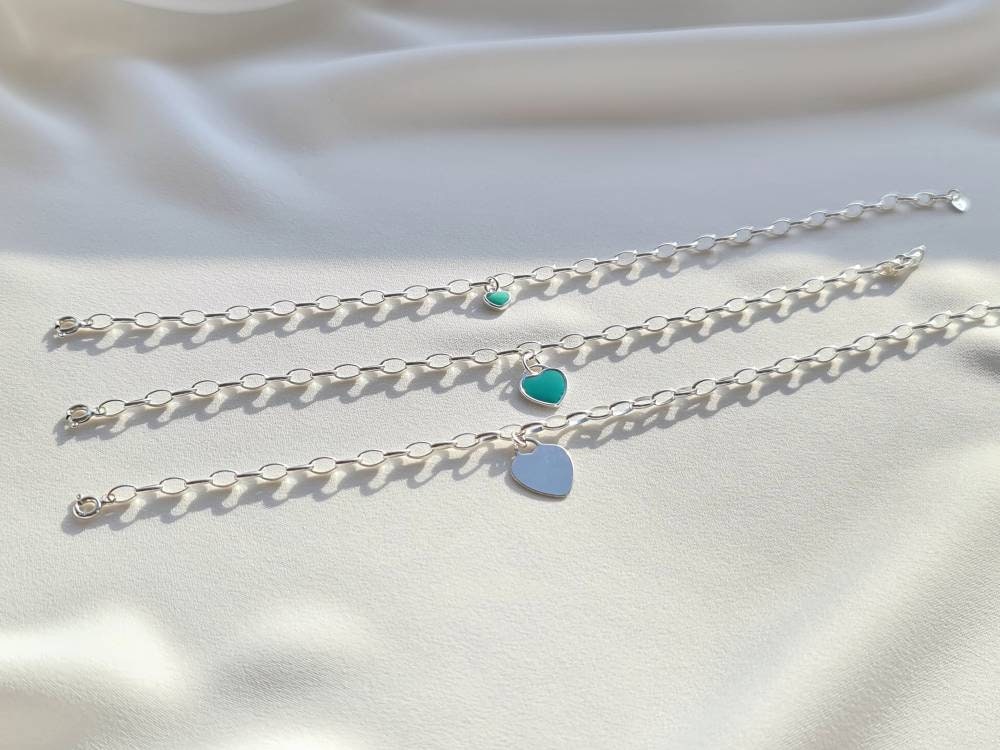 Silver Link Bracelet Heart Silver Link Bracelet Heart von YuniqaShop