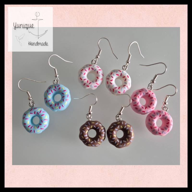 Handgefertigte Ohrringe Im Donut - Design Süßigkeiten von YuniqueHandmade