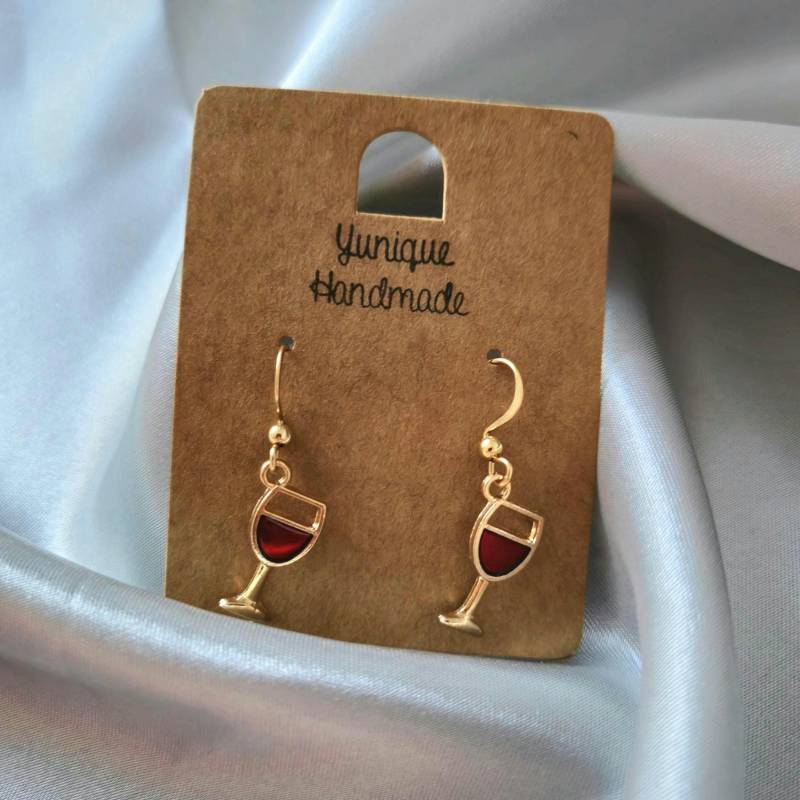 Handgefertigte Ohrringe Im Weinglas - Design Goldfarben Rotwein Glühwein Party Handgefertigte Ohrringe Im Weinglas - Design Goldfarben Rotwein Glühwein Party von YuniqueHandmade