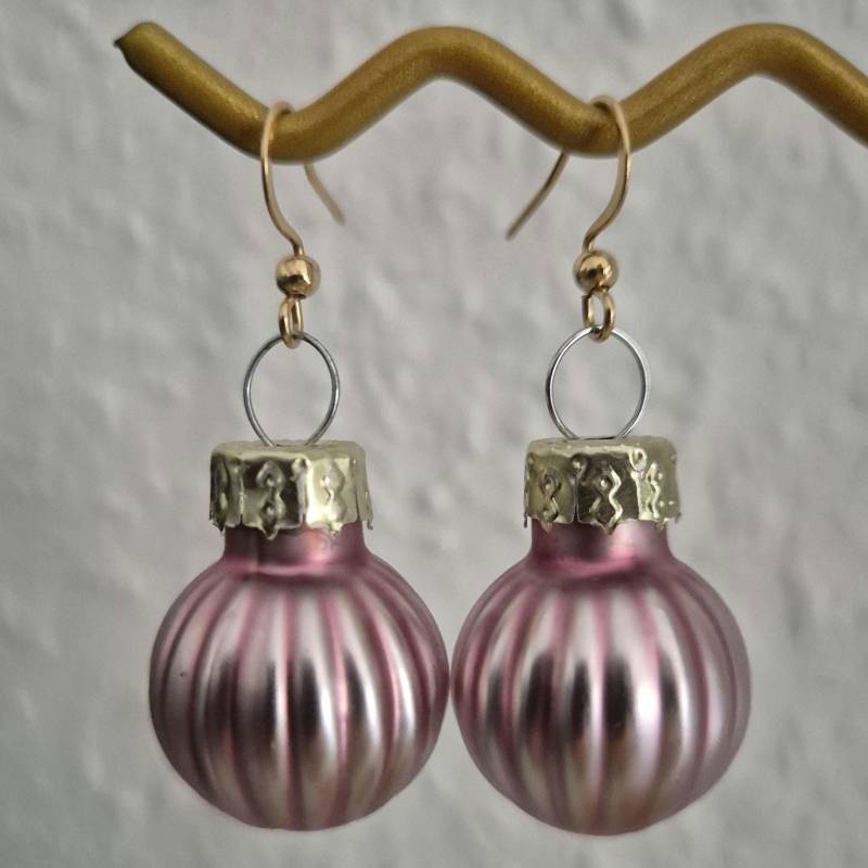 Ohrringe Mit Christbaumkugel Echtglas Pink Rosa Wichteln Weihnachten Geschenk Adventskalender Nikolaus Kollegin Mama Tochter Freundin von YuniqueHandmade