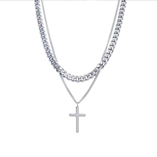 Yunjuhop Kreuz Kette Herren Edelstahl Kette MäNner Jesus Kreuz Kette Kubanische Kette Geschichtet Kreuz AnhäNger Abschluss Geburtstag Geschenke FüR MäNner Yunjuhop Kreuz Kette Herren Edelstahl Kette MäNner Jesus Kreuz Kette Kubanische Kette Geschichtet Kreuz AnhäNger Abschluss Geburtstag Geschenke FüR MäNner von Yunjuhop