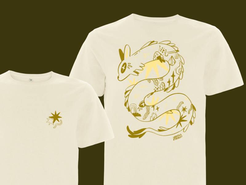 Drachen T-Shirt | Süßer Print Handgedruckt Im Siebdruckverfahren Bio-Baumwolle T-Shirt Umweltfreundlich Gewand von YunoDraws