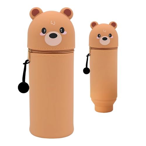 Yunova Bär Stiftehalter Silikon, Legami Mäppchen Bär, Niedliches Federmäppchen für Kinder & Erwachsene, Braun, Umweltfreundlich,Kawaii Schreibtisch Organizer, Geschenk Büro Schule Yunova Bär Stiftehalter Silikon, Legami Mäppchen Bär, Niedliches Federmäppchen für Kinder & Erwachsene, Braun, Umweltfreundlich,Kawaii Schreibtisch Organizer, Geschenk Büro Schule von Yunova