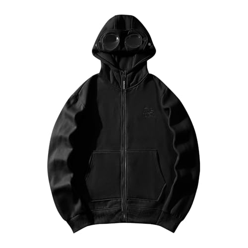 Kapuzenpullover mit integrierter Augenmaske Unisex Bequemer, Reise-Kapuzenpullover Hoodie Herren Damen Oversize Pullover für Erwachsene Männer Frauen Mit Reißverschluss und ohne Reißverschluss,BKL2 von Yunshenla