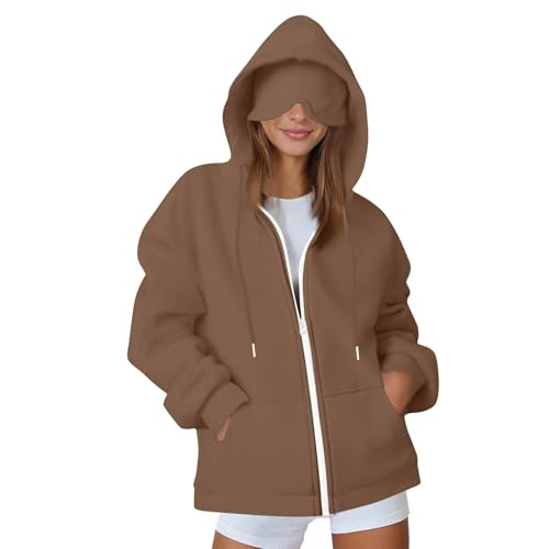 Kapuzenpullover mit integrierter Augenmaske Unisex Bequemer, Reise-Kapuzenpullover Hoodie Herren Damen Oversize Pullover für Erwachsene Männer Frauen Mit Reißverschluss und ohne Reißverschluss,BWL von Yunshenla