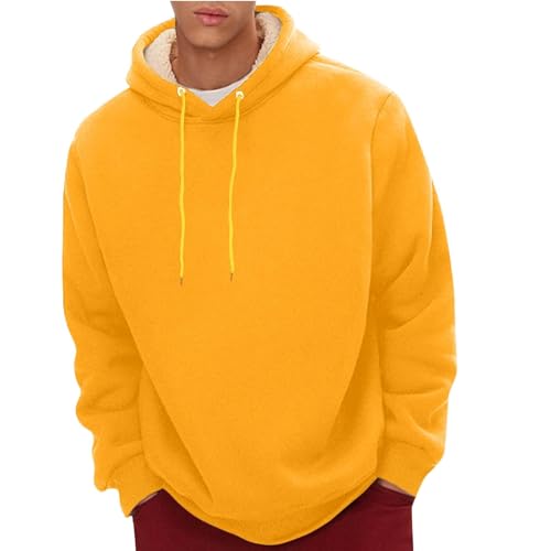 Yunshenla Hoody Herren mit Kapuze Sweatshirts für Herren Langarm Basic Thermo Hoodies für Männer Solid Arbeitspullover Herrens Fleece Hoodie übergrößen Herrens Kapuzenpullover(#06,L) von Yunshenla