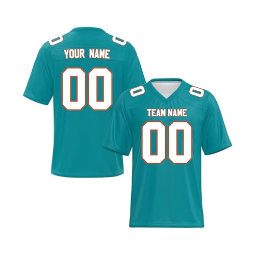 Yunshenla Personalisiert American Football Kostüm Oversize Rugby Trikot Herren Damen Kinder Jugend Custom Jersey Personalized Name Und Number Kindertrikots, Personalisierbar Oder Blanko(#02) von Yunshenla