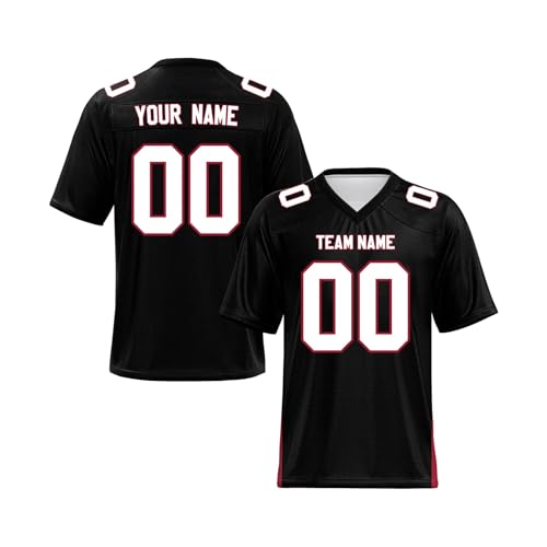 Yunshenla Personalisiert American Football Kostüm Oversize Rugby Trikot Herren Damen Kinder Jugend Custom Jersey Personalized Name Und Number Kindertrikots, Personalisierbar Oder Blanko(#05) von Yunshenla