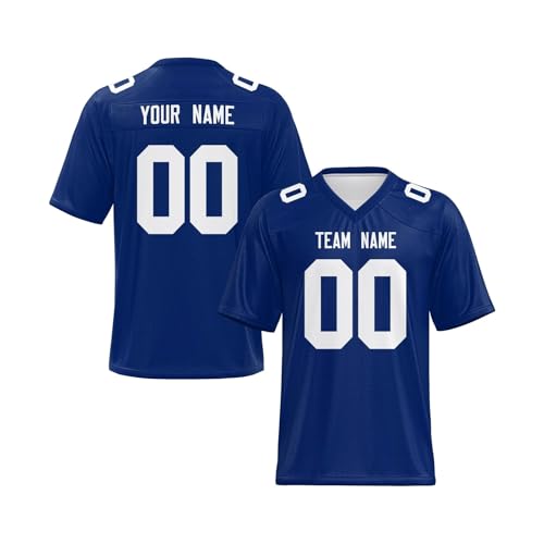 Yunshenla Personalisiert American Football Kostüm Oversize Rugby Trikot Herren Damen Kinder Jugend Custom Jersey Personalized Name Und Number Kindertrikots, Personalisierbar Oder Blanko(#06) von Yunshenla
