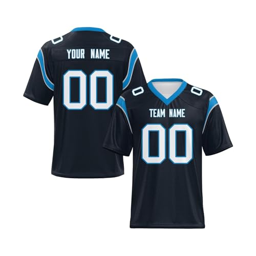 Yunshenla Personalisiert American Football Kostüm Oversize Rugby Trikot Herren Damen Kinder Jugend Custom Jersey Personalized Name Und Number Kindertrikots, Personalisierbar Oder Blanko(#18) von Yunshenla