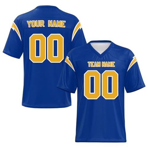 Yunshenla Personalisiert American Football Kostüm Oversize Rugby Trikot Herren Damen Kinder Jugend Custom Jersey Personalized Name Und Number Kindertrikots, Personalisierbar Oder Blanko(#28) von Yunshenla