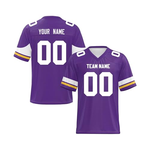 Yunshenla Personalisiert American Football Trikot Herren Damen Kinder Jugend Custom Jersey Personalized Name Und Number Kostüm Schnelltrocknend Rugby Shirt, Personalisierbar Oder Blanko(#04) von Yunshenla