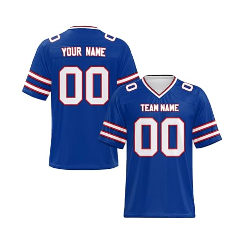Yunshenla Personalisiert American Football Trikot Herren Damen Kinder Jugend Custom Jersey Personalized Name Und Number Kostüm Schnelltrocknend Rugby Shirt, Personalisierbar Oder Blanko(#09) von Yunshenla