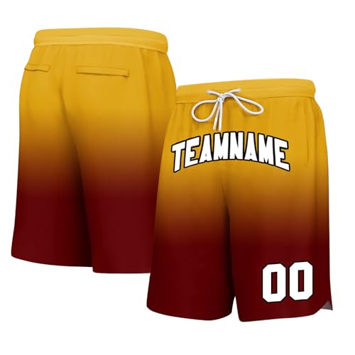 Yunshenla Personalisierte Basketball Shorts Herren Kurze Sporthose Laufshorts mit Taschen,Customized Team Name und Number Training Kurz Hose Running Jogginghose Trainingshose fur Männer Kinder(#029) von Yunshenla
