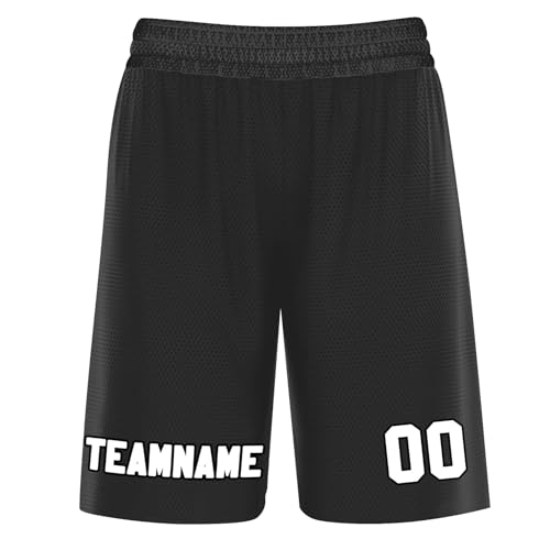 Yunshenla Personalisierte Basketball Shorts Herren Sporthose Kurz Laufshorts,Customized Team Name und Number Atmungsaktive Training Kurze Hose Running Jogginghose fur Männer Kinder(#2-06) von Yunshenla