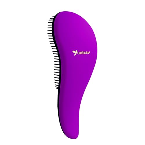 YUNTRAV Detangling Brush gleitet die Detangler Brush durch Verwirrtes Haar. Beste Bürste für Kamm für Frauen, Mädchen, Männer und Jungen. Verwendung im nassen und trockenen Haar (PURPLE) von Yuntrav