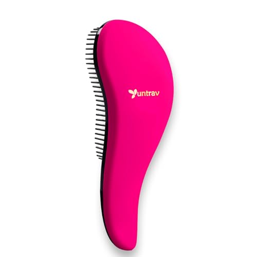 YUNTRAV Detangling Brush gleitet die Detangler Brush durch Verwirrtes Haar. Beste Bürste für Kamm für Frauen, Mädchen, Männer und Jungen. Verwendung im nassen und trockenen Haar (ROSE RED) von Yuntrav