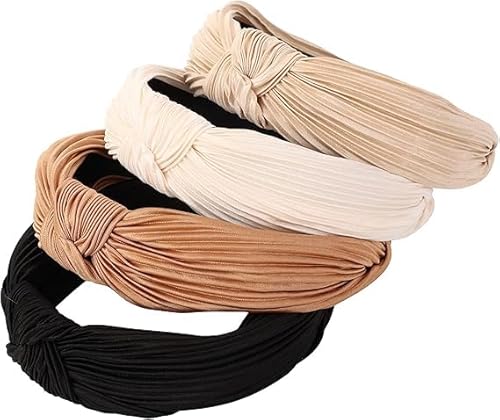 Yunxiao88 4 Stück geknotete breite Stirnbänder für Damen und Mädchen, niedlicher Kopfwickel in einfarbiger Farbe, rutschfestes Haar-Accessoire Yunxiao88 4 Stück geknotete breite Stirnbänder für Damen und Mädchen, niedlicher Kopfwickel in einfarbiger Farbe, rutschfestes Haar-Accessoire von Yunxiao88
