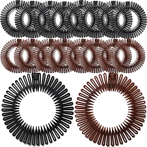 Yunxiao88 Flexible Kunststoff-Stirnbänder mit Kreiszahn, 20 Stück, Haarwickelhalter für Damen, Mädchen und Sport Yunxiao88 Flexible Kunststoff-Stirnbänder mit Kreiszahn, 20 Stück, Haarwickelhalter für Damen, Mädchen und Sport von Yunxiao88