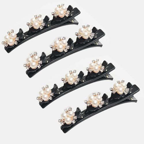 Yunxiao88 Funkelnde Kristallstein-geflochtene Haarspangen, glänzende Strass-Haarspange mit 3 kleinen Clips, Perlenförmige Haarnadel Entenschnabel-Clip, Haarschmuck für Damen/Mädchen Yunxiao88 Funkelnde Kristallstein-geflochtene Haarspangen, glänzende Strass-Haarspange mit 3 kleinen Clips, Perlenförmige Haarnadel Entenschnabel-Clip, Haarschmuck für Damen/Mädchen von Yunxiao88