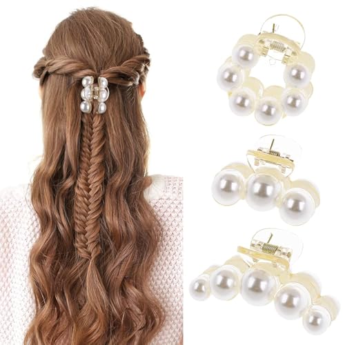 Yunxiao88 Kleine Perlenklammer, Champagnerperle, modische Haar-Accessoires für Damen und Mädchen, 3 Stück Yunxiao88 Kleine Perlenklammer, Champagnerperle, modische Haar-Accessoires für Damen und Mädchen, 3 Stück von Yunxiao88