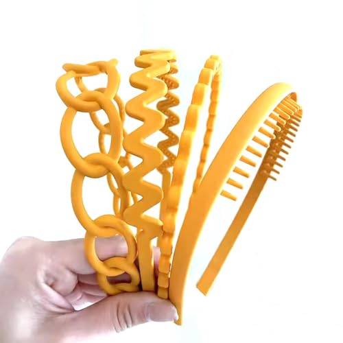 Yunxiao88 Kunststoff-Stirnbänder Kit - Matte Oberfläche, DIY Stirnbänder mit Kammzähnen für Frauen & Mädchen, 4 Stück, Tragen in verschiedenen Anlässen - Orange Yunxiao88 Kunststoff-Stirnbänder Kit - Matte Oberfläche, DIY Stirnbänder mit Kammzähnen für Frauen & Mädchen, 4 Stück, Tragen in verschiedenen Anlässen - Orange von Yunxiao88