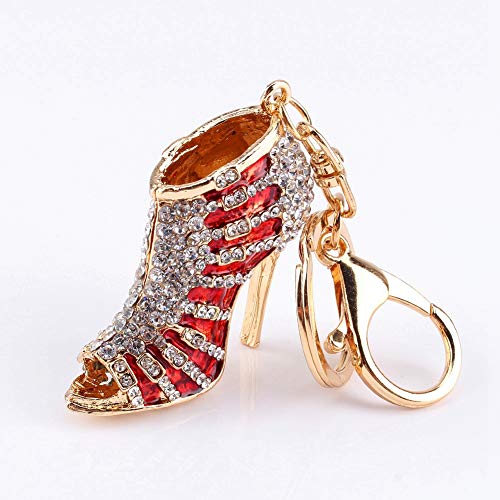 Yunxwd High Heel Strass Schlüsselanhänger – Kristall Schuh Cahrm Rot High Heel Anhänger Strass Schlüsselanhänger Kette Geschenk für Schlüssel Geldbörse Tasche, beliebt von Yunxwd