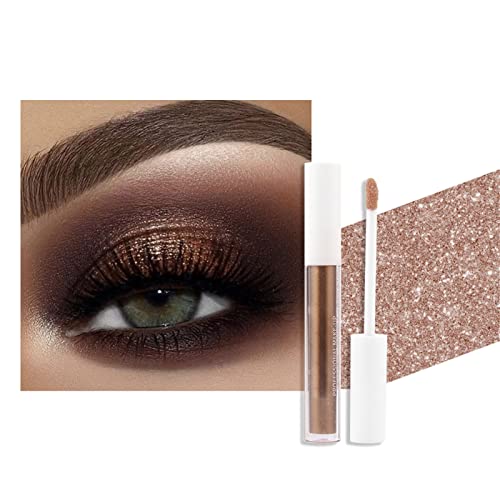 10 Farben Flüssiger Lidschatten Glitzer Metallic Lidschatten zum Aufhellen der Augen Liquid Eyeliner mit Funkeln Glitzer Finish Glattes Schimmer Augen Make-up Geschenk für Frauen von Yunyahe