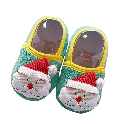 Barfußschuhe Baby Sockenschuhe Krabbelschuhe baby Säugling Weihnachten Jungen Mädchen Baby Socken Schuhe Kleinkind Schuhe Boden Socken Schuhe Carroon Tree Outwear Babyschuhe Jungs (Green, 23 Toddler) von Yunyahe