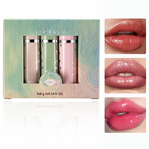 Lippenpflege Lip Balm Feuchtigkeitsspendender feuchtigkeitsspendender Lippenbalsam Drei Sätze Temperaturänderung Mint Lip Colorless Drei-in-Eins-Lippenbalsam Manuka Lippenpflege Bei (Pink, One Size) von Yunyahe