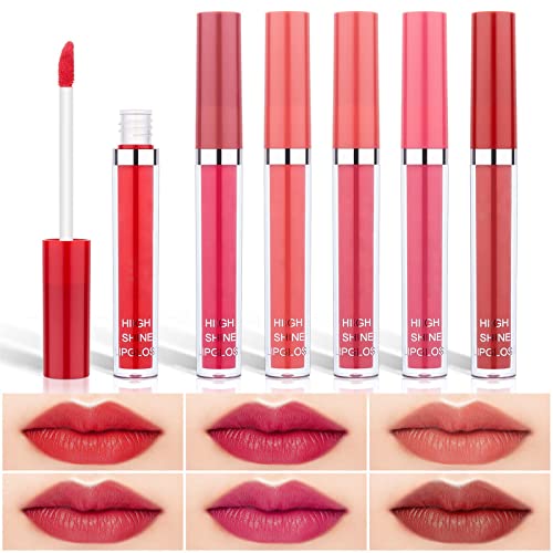 Lippenstift Lipgloss Valentines Gifts for Her Lipgloss Samt Flüssiger Lippenstift Kosmetik Klassisch Wasserdicht Langlebig Glatt Weich Ankunft Farbe Voller Lipgloss Damen Geschenkset Schminke von Yunyahe