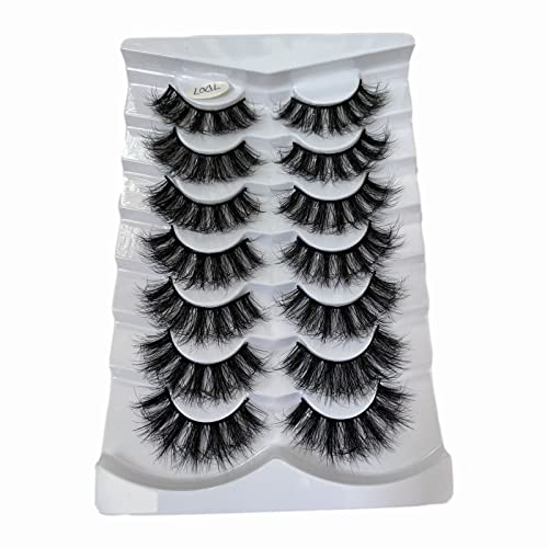 Manga Lashes Wimpern Extensions 7 Paar weiche Wimpern, mehrschichtig, verlängert, dick, verdickt, flauschig, falsche Wimpern, Wimpern, falsche Wimpern, dramatisch, 20 mm, Eyeliner (G, One Size) von Yunyahe