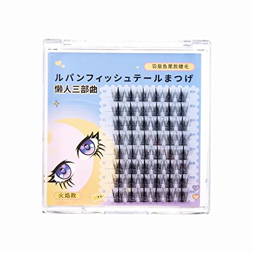 Manga Lashes Wimpern Extensions Cartoon Fauler Mann Falsche Wimpern Natürlicher Superfeiner Stängel Federfächer Fischschwanz Pfropfen Wimpernfee Anfänger DIY Wimpernverlängerung Eyeliner (A, One Size) von Yunyahe