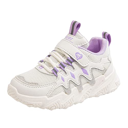 Turnschuhe Jungen, Sportschuhe Kinder, Leicht Atmungsaktiv Laufschuhe Outdoor Fitnessschuhe Sneaker Schuhe Hallenschuhe Basketballschuhe Walkingschuhe Jungenschuhe Unisex (T2-Purple, 30) von Yunyahe