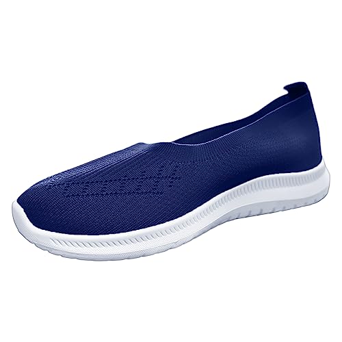 Yunyahe Espadrilles für Damen Schuhe Damen Sommer Damen Flyweaving Mesh Sport Casual Socken Schuhe Atmungsaktiv Plus Size Leichte Laufschuhe Sneakers Freizeitschuhe Blaue Schuhe Damen 39 (Navy, 38) von Yunyahe