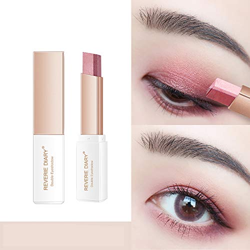 Zweifarbig Lidschatten Stick, Wachs Lidschatten Bleistift Wasserdichter Classy Lidschatten Weiche Cremige Matte Schimmer Bleistift Hervorhebung Pigmentierter Geschenk für Frauen von Yunyahe