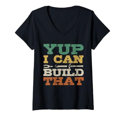 Damen Yup I Can Build That Carpenter Holzarbeiter DIY Handwerker Geschenk T-Shirt mit V-Ausschnitt Damen Yup I Can Build That Carpenter Holzarbeiter DIY Handwerker Geschenk T-Shirt mit V-Ausschnitt von Yup I Can Build That - Carpenter & Craftsmen Gifts