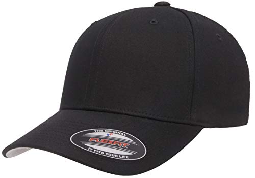 Flexfit Herren Cap aus Baumwoll-Twill Hut, schwarz, S/M von Flexfit