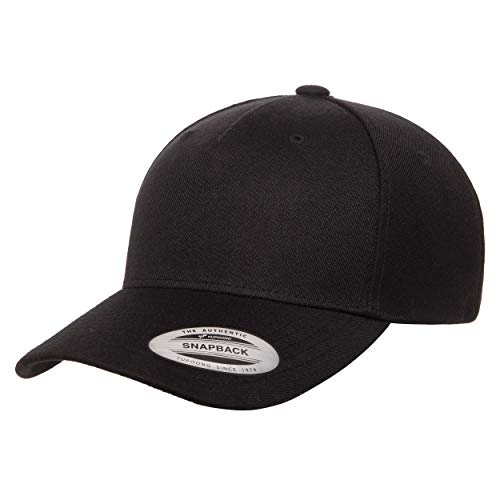 Yupoong Herren Yp Classics 5-Panel Premium Curved Visor Snapback Cap Verschluss, Schwarz, Einheitsgröße von Yupoong