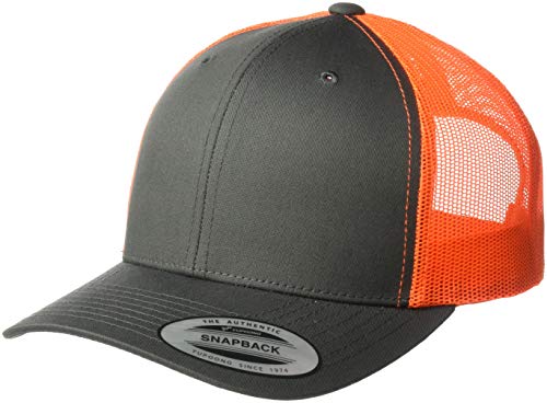 Yupoong Herren Yp Classics Retro Trucker Cap Verschluss, Anthrazit/Neonorange, Einheitsgröße von Yupoong